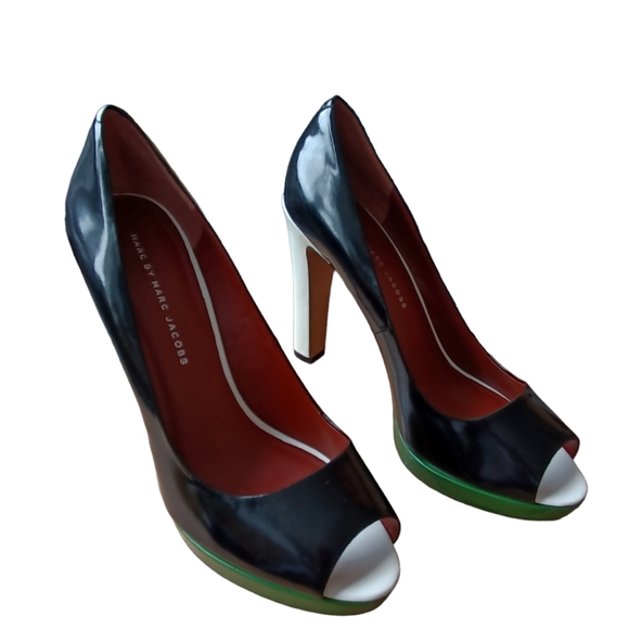 Marc By Marc Jacobs Color Block Peep Toe Pumps " HOT!" - Picture 15 of 16